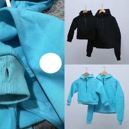 LU-1533 Automne et hiver sweat à sweat à sweat à sweat de famille pour enfants adultes brodés yoga veste à glissière décontractée vêtements de sport