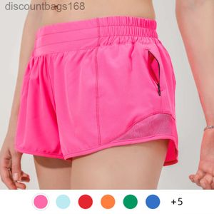 lu-16 Zomer Track That 2,5-inch Hotty Hot Shorts Losvallend Ademend Sneldrogend Sport Dames Yoga Broek Rok Veelzijdig Casual Zijzak GymondergoedGh9