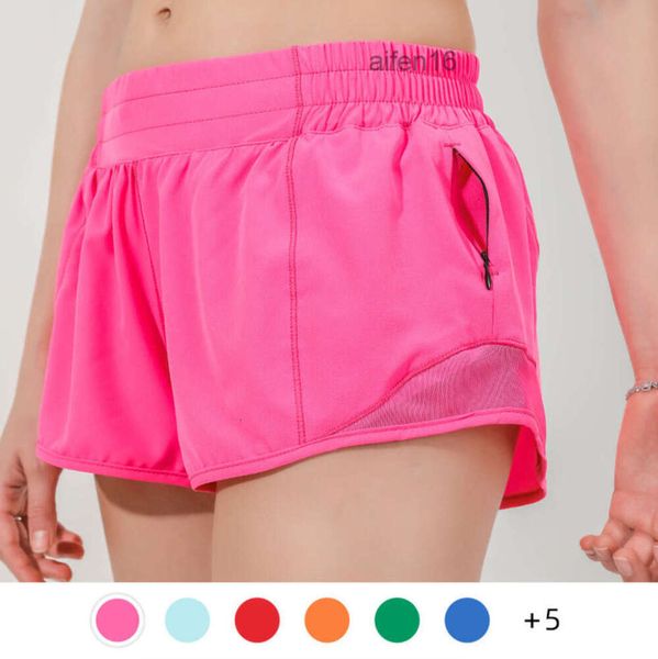 lu-16 Summer Track That Pantalones cortos Hotty de 2,5 pulgadas, sueltos, transpirables, de secado rápido, deportivos, pantalones de Yoga para mujer, falda, versátil, informal, con bolsillo lateral, ropa interior de gimnasio, novedad de verano 16