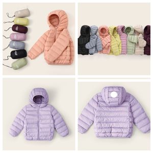 LU-1836 Chaqueta ligera de invierno para niños y niñas, chaqueta de plumón para niños, abrigo cálido con capucha
