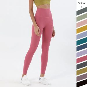 lu-19 yoga outfits align pants leggins running fitness gym clothes women yoga leggings seamless workout legging nude high waist tights exercise pant