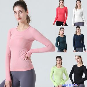 Lu-1u Womens Yoga Shirt Tshirt Femmes lulushirt Haute Élastique Respirant Haut De Course Séchage Rapide Sans Couture Manches Courtes Sport Vélo Fitness Costume Mince