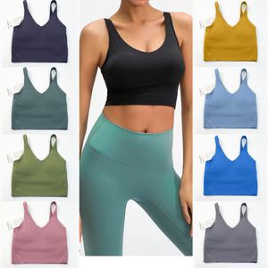 LU-20 NUEVO 2023 Traje de yoga Tipo U Alineación de espalda Camisetas sin mangas Ropa de gimnasio LL Mujeres Casual Correr Desnudo Sujetador deportivo ajustado Fitness Hermosa ropa interior Chaleco Camisa Tamaño S-XXL