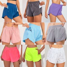 LU 2024 Dames Yoga -outfits Hoge taille Shorts Oefen kort broek