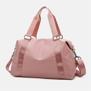 Bolso de LU-203, bolso de lona para yoga, bolso de viaje corto impermeable para equipaje grande para mujer, 50*28*22, alta calidad con logotipo de marca