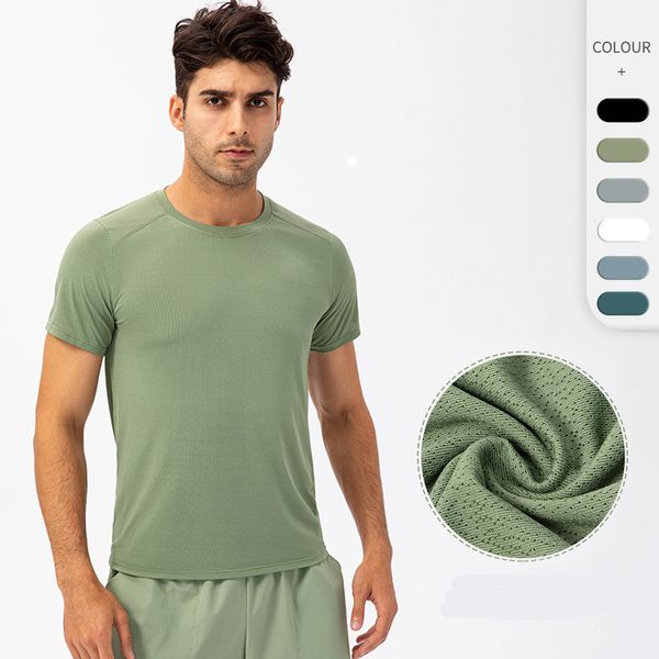 LU-220 Equipo de yoga para hombre Camisas para correr Medias deportivas de compresión Fitness Gimnasio Fútbol Hombre Jersey Ropa deportiva Camiseta deportiva de secado rápido