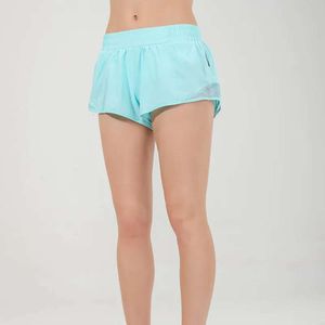 Lu-224 Shorts pour femmes tenues chaudes avec bande réfléchissante poches à glissière Lu courtes filles en cours d'exécution pantalons élastiques vêtements de sport