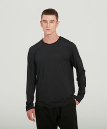 lu-30 Fitness Sport T-shirt met lange mouwen herfst nieuwe hoge elastische sneldrogende ronde hals