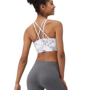 LU-301 Sujetador deportivo Ropa interior de verano para mujer Camisetas sin mangas Outwear Impresión digital directa en aerosol Correr Fitness Gimnasio Ropa Yoga Camisa Venta caliente