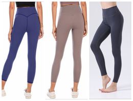 Leggings elásticos de cintura alta para LU-32, conjuntos de Yoga, pantalones deportivos para mujer, pantalones de marca LU, ajustado elástico para fitness, cintura alta