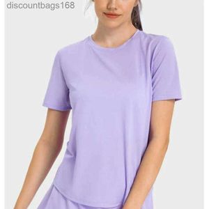 LU-333 Yoga sport T-shirt vêtements de sport chemise pour femmes séchage rapide respirant course Fitness Tennis TopG