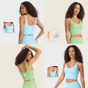 LU-336 Dames Yoga tanktop Klassieke sportbeha Schokbestendig Gymkleding Lichte ondersteuning Yoga beha Fitness Hardlopen Workout Beha U-rug Sexy vest met afneembare cups