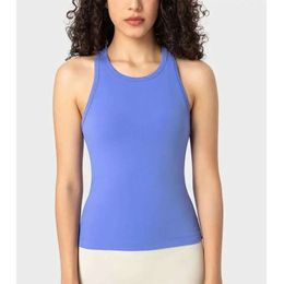 Lu-343 Ebb To Street Tank Top Yoga Outfits Feminino Racerback Slim Fit Colete Alta Elastic Nude Esportes Fitness Camisa Vestido Respirável Ginásio Cl 76