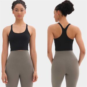 Lu-35 to Be Yoga Sujetador deportivo Estilo Y Ropa interior para mujer Running Fitness Camisetas sin mangas Entrenamiento casual Ropa de gimnasio Color sólido Acolchado 256v