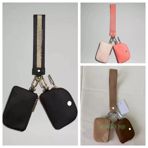 Double sac et sac de poignet en métal, Mini sac de Yoga étanche, porte-clés détachable, LU-3519
