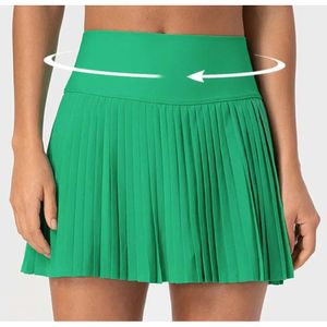 LU-383 geplooide rokken yoga-outfits tennisgolfsporten shorts met binnenzak dames leggings snel droge ademende broek hardloopoefening 87
