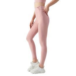 LU-419 Pantalon de yoga plissé à côté simple LEGGINGS ABDOMIN ABDOMIN