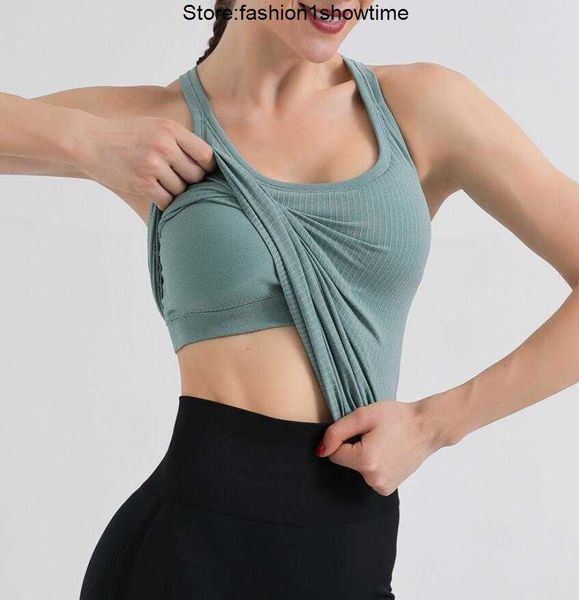 Débardeur sans manches Ebb To Street pour femmes, gilet de Yoga avec soutien-gorge rembourré, T-shirt d'entraînement, de Fitness, de Sport athlétique, LU-44, 8866