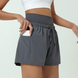 LU-5195 Tenues de yoga pour femmes taille haute exercice Fiess porter des shorts courts filles en cours d'exécution pantalons élastiques vêtements de sport prévenir les dysfonctionnements de la garde-robe