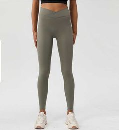 LU-530 Yoga Pants Dames High Cross Taille Sports broek Running Fitness strakke Casual Gym Leggings