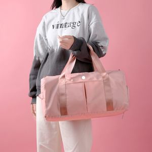 LL-60 Bolsos de yoga para mujer, bolsos deportivos para gimnasio, lona de viaje de gran capacidad, bolso de hombro impermeable para playa, almacenamiento cruzado para exteriores, salida seca y húmeda