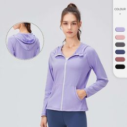 LU-624 Veste de yoga pour femmes Hotte Slimming Fitness Mabinet zippé à séchage rapide Running Sports Top Workout Wear Pymn