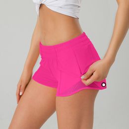 LU-650 Dames Yoga Shorts Outfits Met Oefening Fitnesskleding Hotty Korte Meisjes Hardloopbroeken Sportkleding Zakken Hot 0JYZ