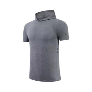 lu-6693 vêtements de course à séchage rapide d'été vêtements de fitness T-shirt de sport pour hommes européens et américains à capuche à manches courtes Veuillez vérifier le tableau des tailles pour acheter