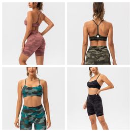 LU-827 Nude Tie Dye Camuflage Sports Pants de yoga Tie Dye Herringbone Back Sports Bra.