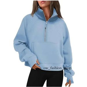 Lu-88 Yoga Half Zip Sweat à capuche Veste Designer Pull Femme Définir Entraînement Sport Manteau Fitness Activewear Top Solid Zipper Sweatshirt 56 743