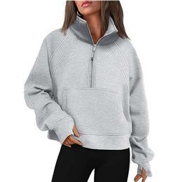 LU-88 Yoga Scuba Hoodie met halve rits Designer Sweater Dames Define Workout Sportjas Fitness Activewear Top Effen Sweatshirt met Rits Sport Gymkleding5588