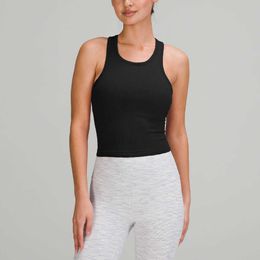 lu-882 Tenues De Yoga Courtes Gilet Débardeurs Femme Sensation Nue Avec Coussin De Poitrine Respirant Rassemblement Chemise De Sport Gym Vêtements Sous-Vêtements Vente Chaude