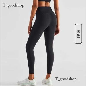 LU-92 Yoga-broek Hoge taille Gym Leggings Side Pocket Running Sports Fitness Panty Casual workout Oefening Krachten 858