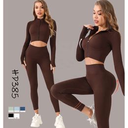 LU Alinee Autumn y Wter Producto Cindo sexy Sything Zip Up Long Sportwear Sportwear Women Seamle Gym Gym Set de yoga