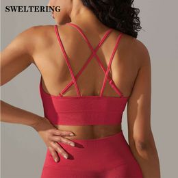 Lu Align Bra force Yoga réservoirs haut ajouré débardeur femmes Fitness Gym sport soutien-gorge élasticité Pull Up gilet femmes sous-vêtements d'entraînement Lemon Sports 2024