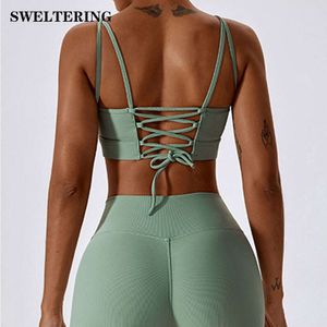 Lu Align soutien-gorge débardeurs Yoga sangle arrière pour femmes dos croisé soutien-gorge de sport Fitness soutien-gorge de gymnastique beauté dos course hauts d'entraînement soutien-gorge Push Up Lemon Sports 2024