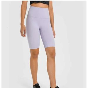 Lu Align Comfy 10 Pantalones cortos deportivos sin costuras para motociclistas Ropa de gimnasio Sensación desnuda Comodidad Pantalones cortos deportivos de cintura alta con bolsillo oculto en la espalda Yoga Lu Lemon LL 2024