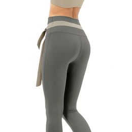 LU Align Gym Workout Couleur solide Nylon Spandex Spandex Femmes Gym Gym Sports Sports Yoga Leggings LL Lemon