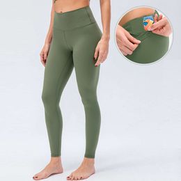 LU ALIGN Gym Training Spandex Naakt voelt huidvriendelijk plus size gym yoga pant training buikcontrole vrouw hoge taille panty leggings voor wo