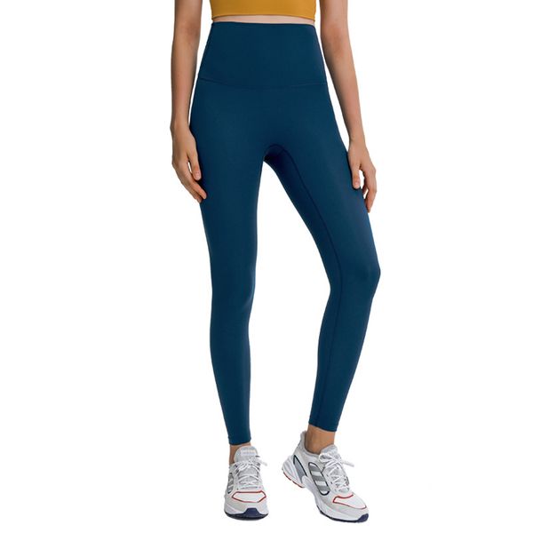 LU Align Pantalones de yoga de cintura alta Pantalones de fitness ajustados con parte inferior de invierno para mujer Sin línea vergonzosa Pantalones cortos deportivos LU fitness Legging