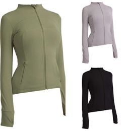 Lu Align Veste à sweat à sweat Align Align Sports Veste pour femmes Fitness Costume Slim Fit Type de support à fermeture éclair