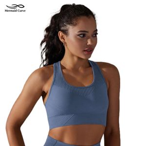 Lu Align Jacquard Tanks Mermaid Curve Camiseta sin mangas de yoga sin costuras Running Sports Stripe Bra Back Cushioning GYM Bra Top para mujer Lemon Sports 2024