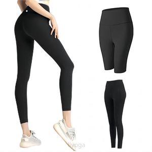 Lu align leggings shorts dames yogabroek Dames gym slim fit zakken trainingskleding hardlopen gymkleding Oefening Fitness Lady buitensportbroeken yoga outfits