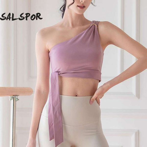 Lu Align Soutien-gorge Citron Sentiment Nu Sport Une épaule Sous-vêtements de Yoga Absorbe la Sueur Ourlet à Lacets Haut Court Amovible Boucle Ronde Gilet Jogger G