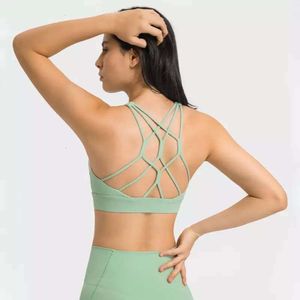 Lu Align Citron Crisscross Zenyoga Rembourré Entraînement Sexy Gym Dames Nu Sensation Strappy Yoga Fiess Sports Bras Active Wear Grande Taille Jogger Gy