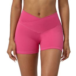 Lu Align Lemon Cross Été Gym Taille Haute Sport Fiess Cyclisme Shorts Femmes Sans Couture Grande Taille Scrunch Serré Court Legging Yoga Porter Jogg