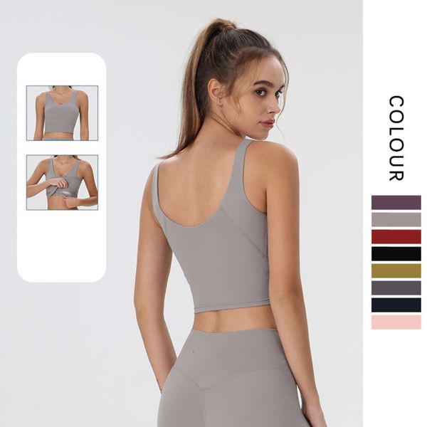 Lu Align Lemon Tanks Outfit Camisolas NWT Crop Top Mujeres Spandex Sin espalda Sujetador deportivo Push Up Lencería femenina Sin marco Ropa de yoga Ropa de entrenamiento Medias de fitness Jo