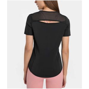 Lu Align Lemon Yoga Haut à manches courtes en plein air pour femmes Jogging Fitness Séchage rapide Vêtements de sport Femmes Sport Crop T-shirt Chemises de gymnastique LL Lu Jogger