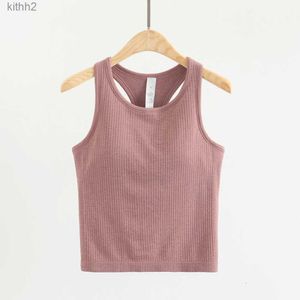 Lu Align Citrons Yoga Gilet avec Femmes Débardeurs Fitness Sans Manches Cami Chemises De Sport Mince Côtelé Course À Pied Gym Intégré Soutien-Gorge Top Blouses 92AL