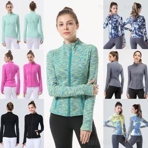 Lu Align Lu Define Exercice Yoga Vestes Vêtements Lady Col Montant Camo Manteau Veste Moulant Running Sportswear Vêtements À Manches Longues Mince Femme